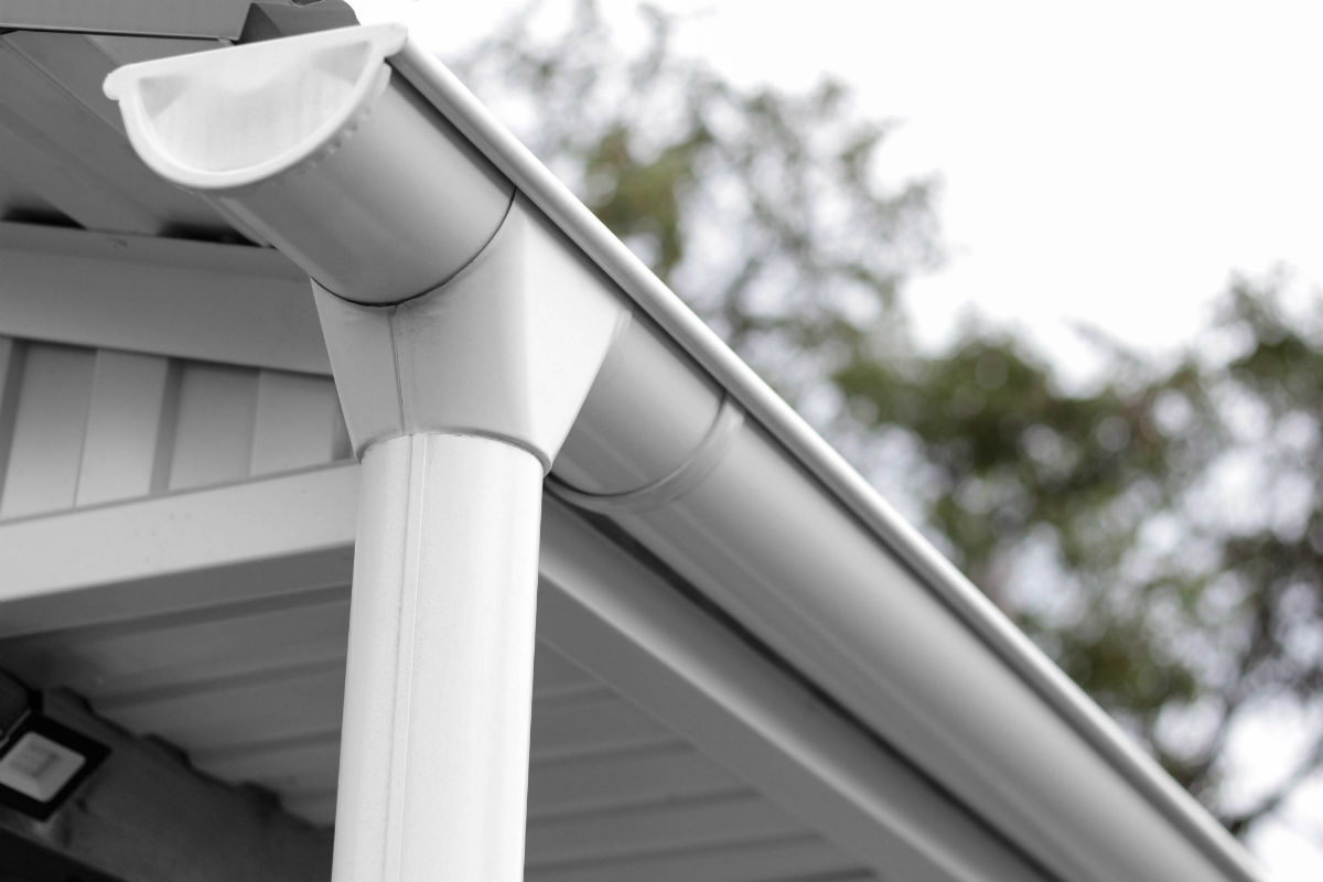 Affordable vinyl gutters installed by roofing contractor in Katy, TX
